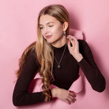 Herzkette Maliya | anthrazitfarbener Beton